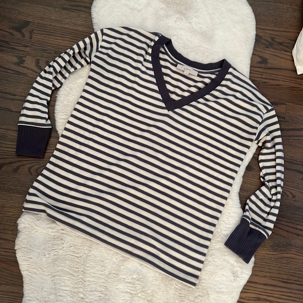 Loft striped top size small